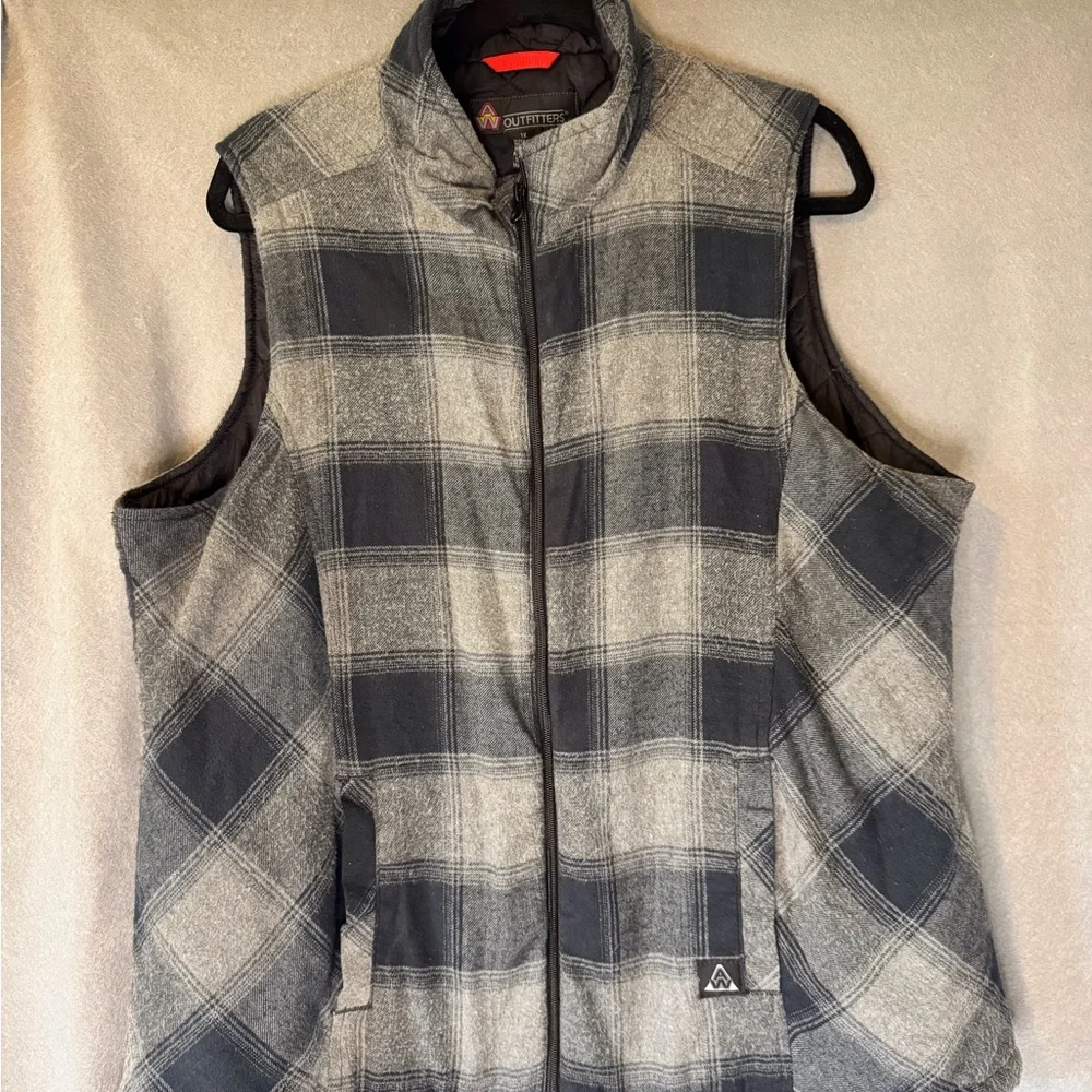 Blue and gray plaid vest. - Picture 1 of 5